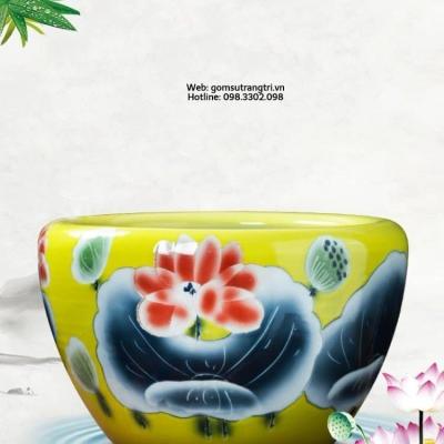 ANH SỨ HỌA TIẾT HOA SEN VẼ TAY